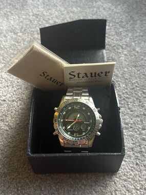 Stauer Men’s Silver Stainless Steel Dual-Display Analog/Digital Watch